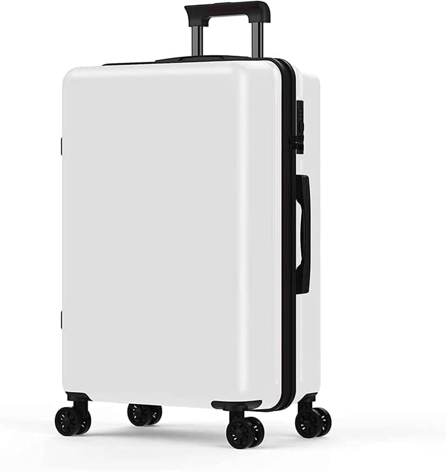Suitcase Suitcases with Wheels Portable Hard Shell Luggage Security Combination Lock Suitcases Quiet and Smooth Trolley Luggage Durable(White)