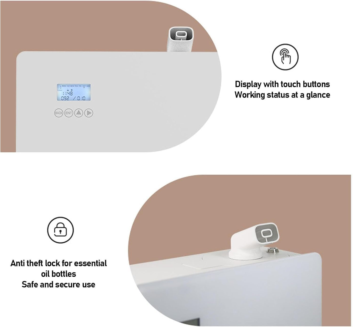 Aromatherapy Essential Oil Diffuser, 1000ml Cold Air Diffuser, Smart Essential Oil Diffuser, Desk Humidifier with APP Control for Office (US Plug)