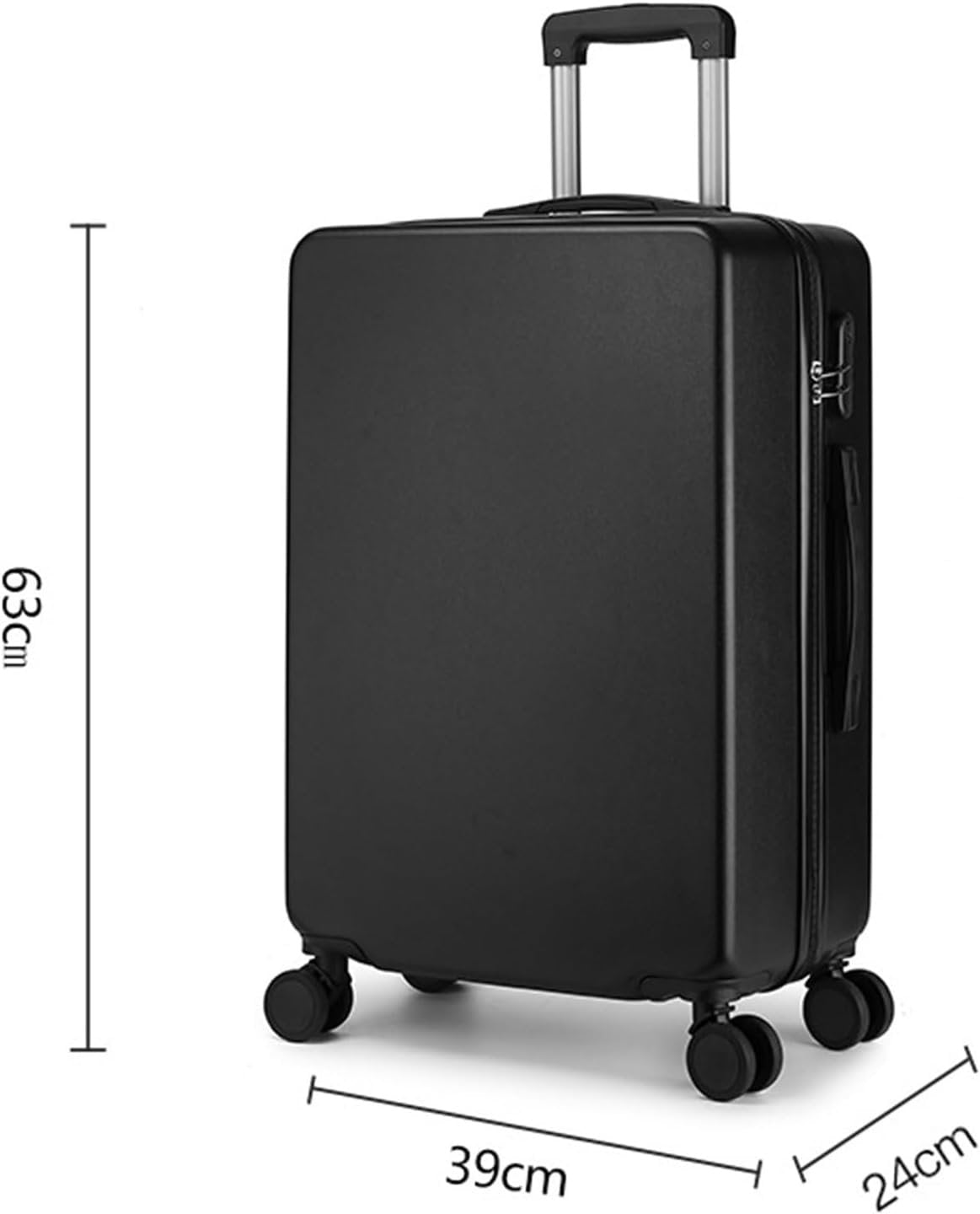 Luggage Portable Hard Shell Luggage Security Combination Lock Suitcases Quiet and Smooth Luggage Trolley Suitcase (Color : White, Size : 22inch)