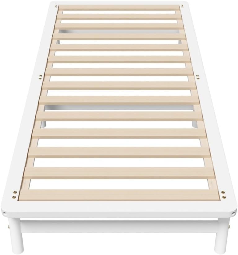 OIKITURE Wooden Bed Frame Single Size, Bed Frame Platform with Reinforced Slats - Compatible with Australian-Sized Mattresses, 190x91x30cm