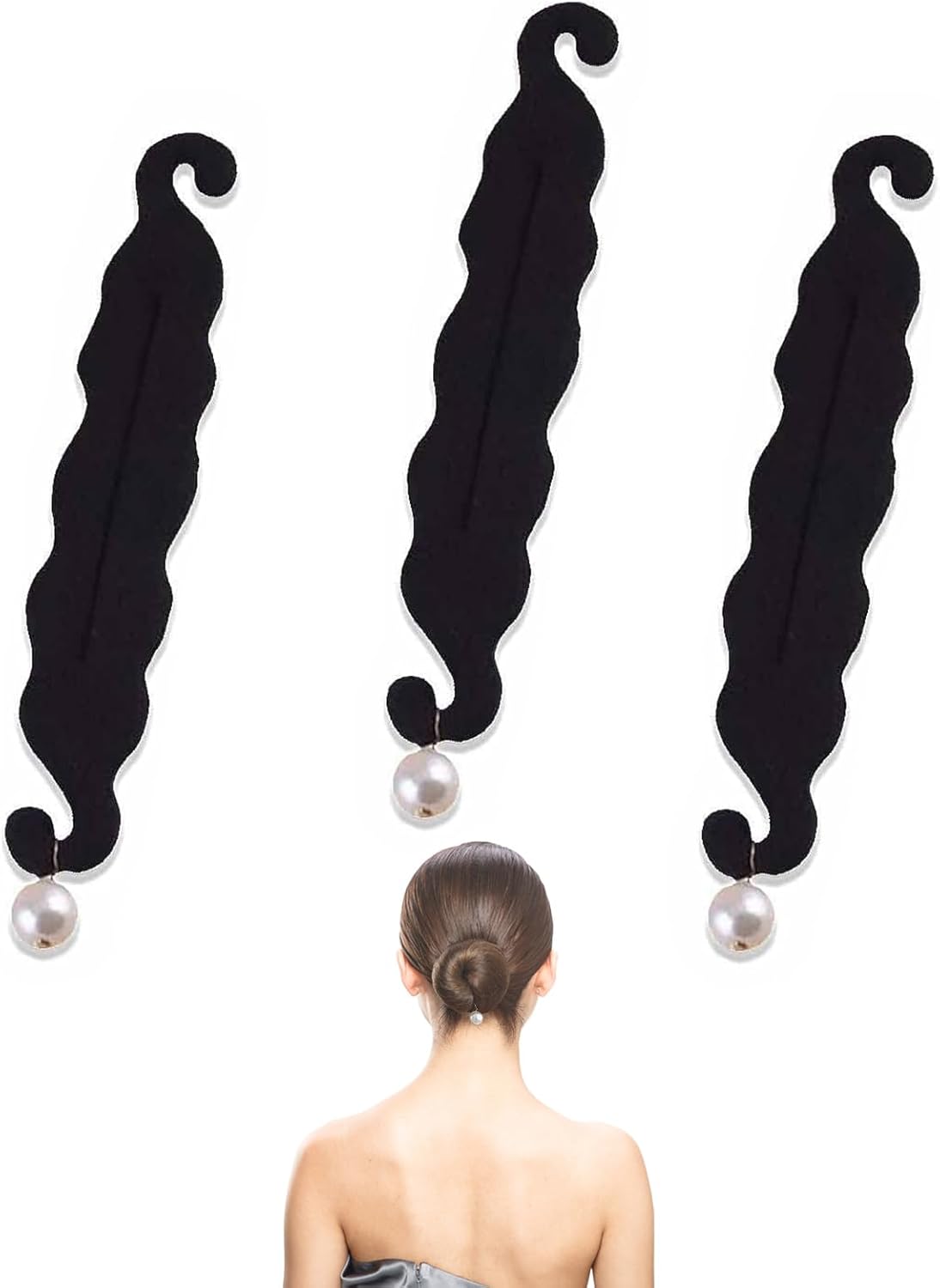 DHWEKU Set of 3 Quick Bun Maker for Braiding and Curling Hair, Magic Donuts for Quick and Easy Harvesting - Ideal for Any Occasion!
