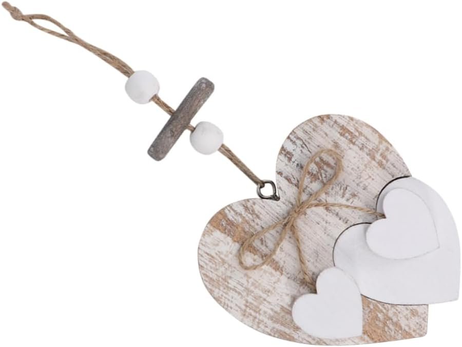 OUNONA 2 Pezzi ciondolo in legno Nozze a forma di arredamento sospeso decorativo arredamento del matrimonio gadget casa oggettistica casa portaabiti grucce per hanger cuore sospeso Bambù