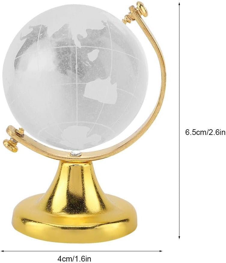 Aigend Home Decor - Round Earth Globe World Map Crystal Ball Ball Decoration for Home Office Gift (Gold)