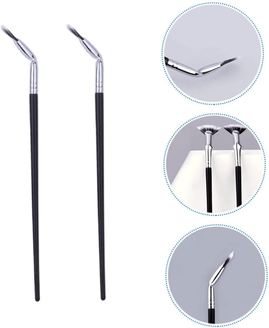 Happyyami 2Pezzi Spazzole Curve Per Sopracciglia e Inferiori Accessori Per Make Up Professionali Per Applicazione Precisa e Dettagliata