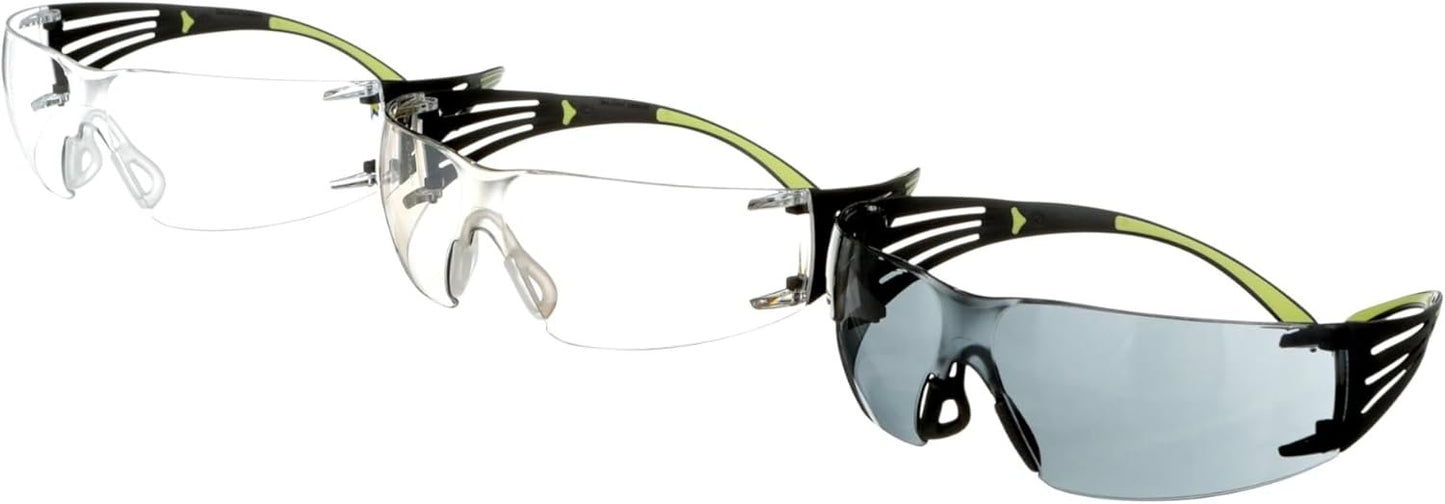 3M Pro SecureFit 400 Eye Protection Safety Glasses, Black Frame and 3 Lens Styles, Anti-fog, 3 Pairs - SF400-W-3PK-PS
