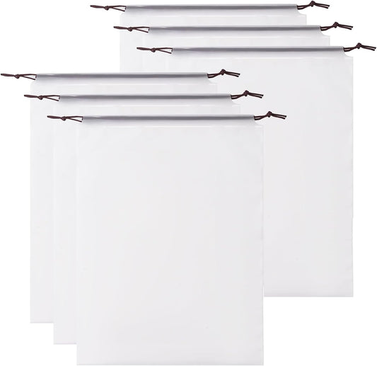 Set of 6 Shoe Bag, Transparent Drawstring Backpack Travel Organizer, Clear Large Portable Storage Pouch Set, Waterproof Dustproof Design, Ideal for Women, Teens, Suitcase, Trains