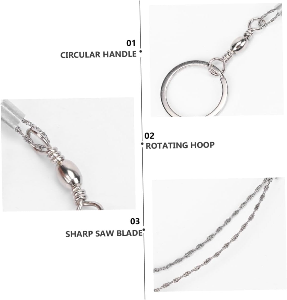 Yardwe 4pcs Survival Chain Saws Portable Outdoor Gear for Camping Hiking and Hunting Lightweight Ergonomic