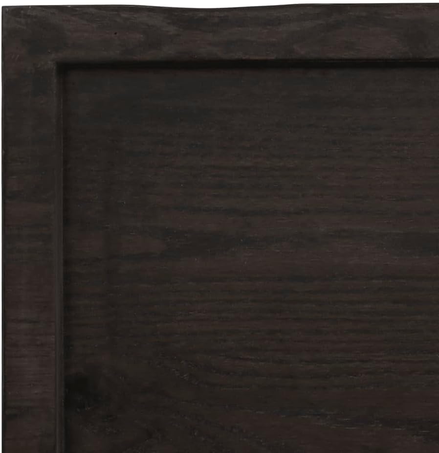 Dining Table Top, Kitchen Restaurant Tabletop Replacement Tabletop Accessory Table Top Dark Grey 60x60x4 cm Treated Solid Wood Oak Live Edge