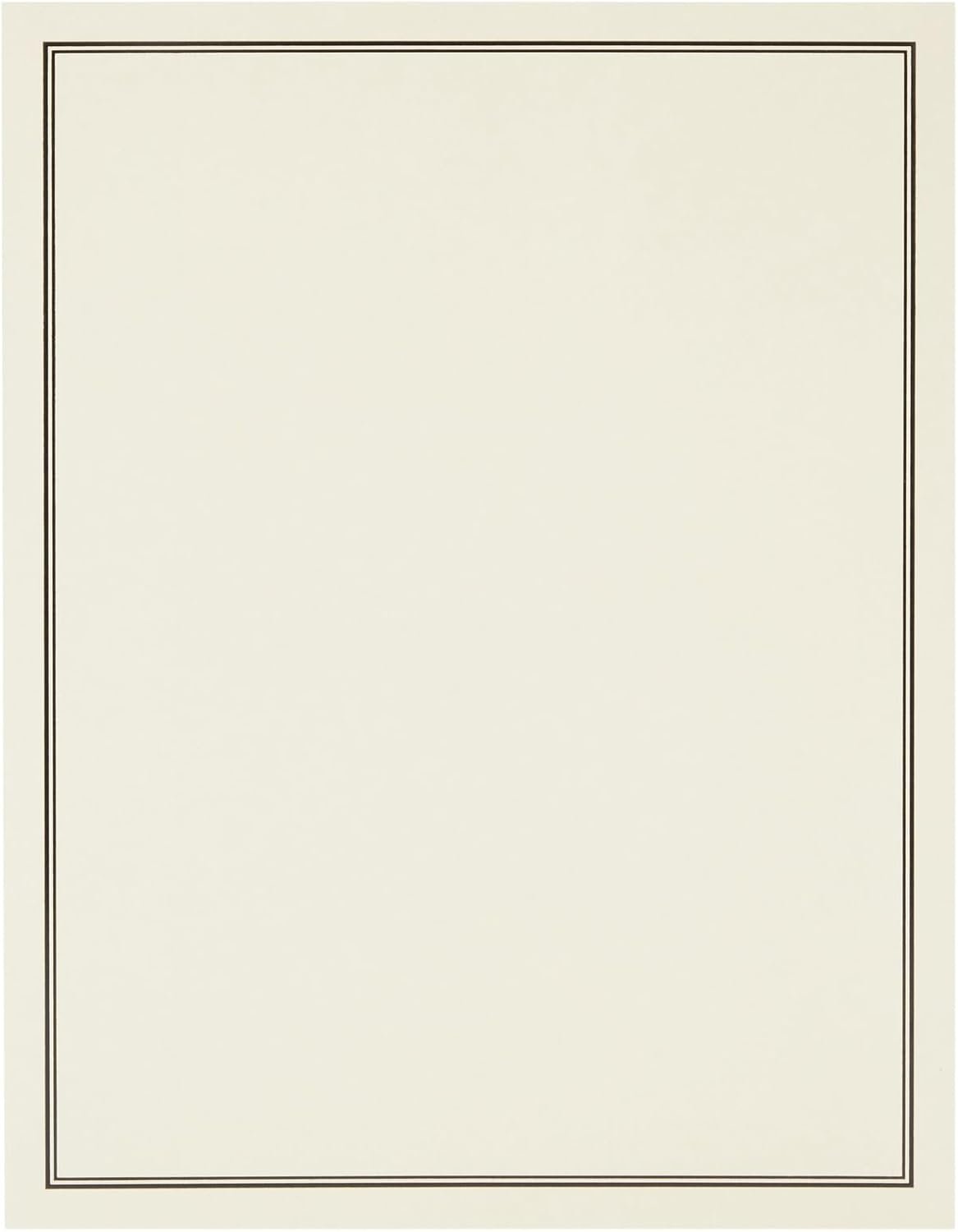 Ecru and Black Premium Stationery Paper Set, Letter Size (24 Envelopes, 48 Sheets)