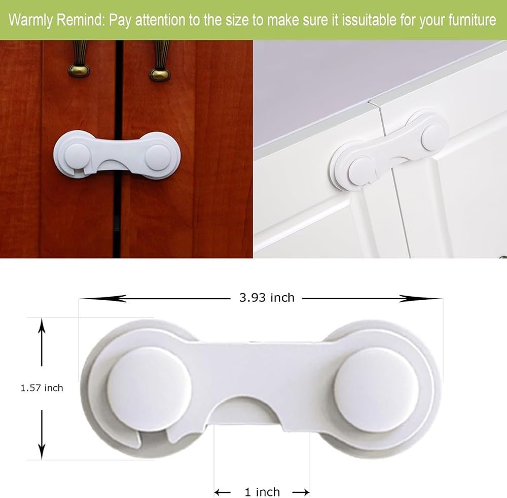 Baby Locks (10-Pack) Child Safety Cabinet Proofing, Safes Quick and Easy Adhesive Installation, Cabinet Drawer Door Latches, No Tools Required,Multifunctional for Furniture Kitchen.