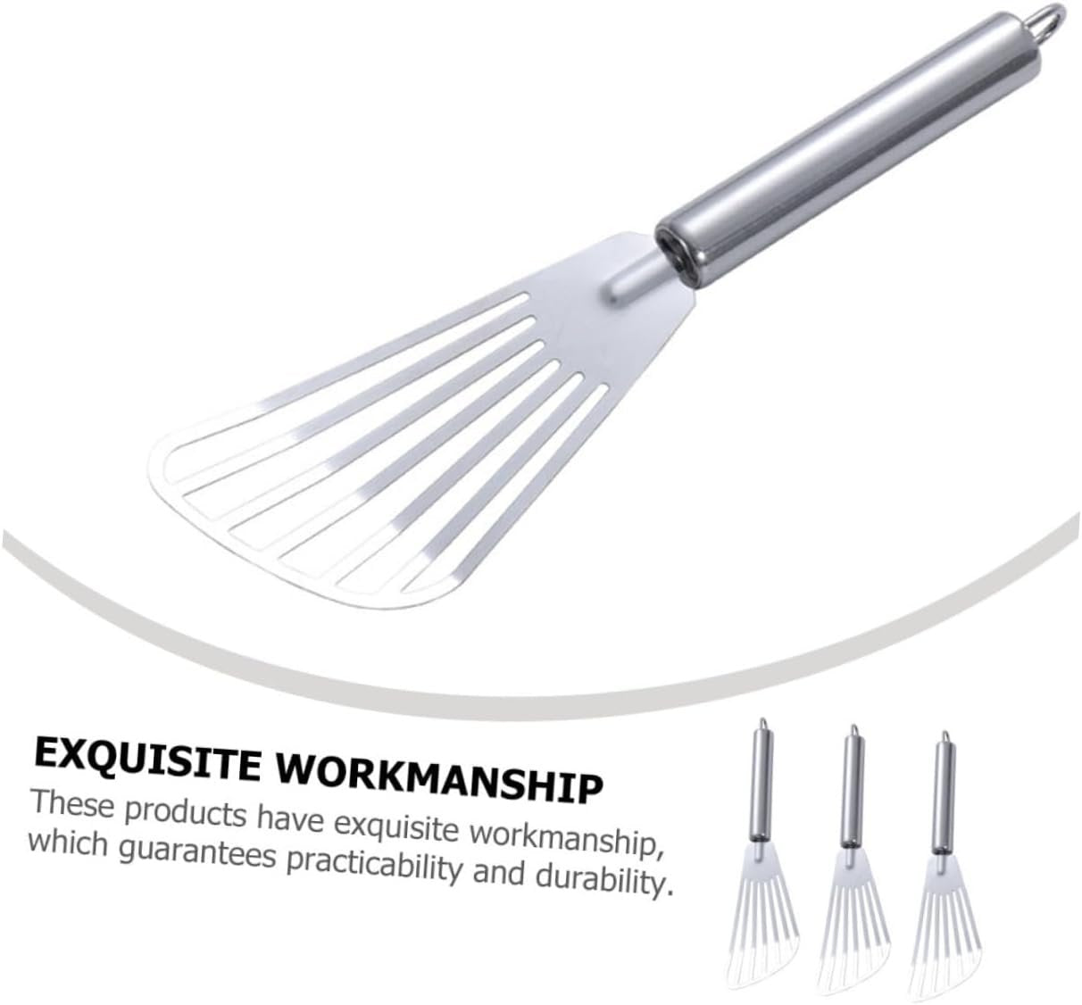 DONFAMDS 3 Pezzi spatola per friggere griglia cucinando Utensili da Cucina Funzionale Set Cucina Gadget Cucina friggere Le spatole di Pesce Pale da Bistecca Acciaio Inossidabile Silver