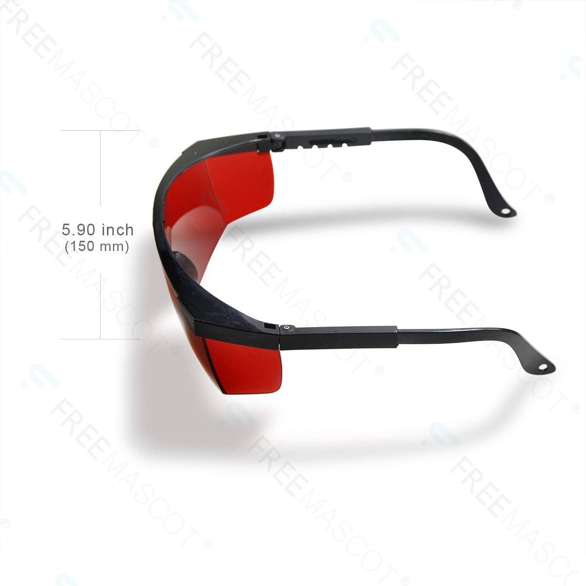 FreeMascot OD 4+ 190nm-550nm Wavelength Laser Safety Glasses for Typical 405nm, 445nm, 450nm,520nm,532nm Laser Light for Hair Removal Laser Treatment Eye Protection Glasses (Red)