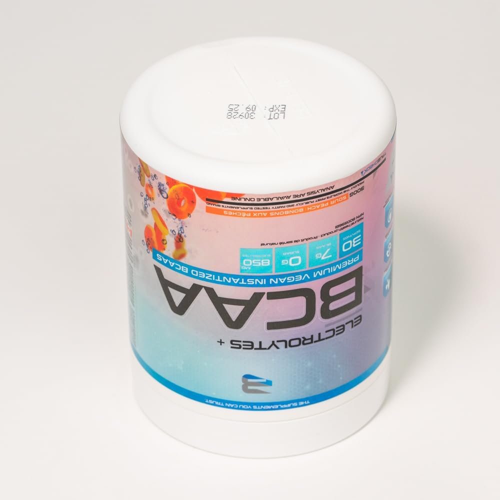 Believe Supplements Electrolytes+BCAA: Optimize Hydration and Muscle Recovery with Branched-Chain Amino Acids and Essential Electrolytes - Enhance Performance and Replenish Vital Nutrients Today! (Sour Peach)