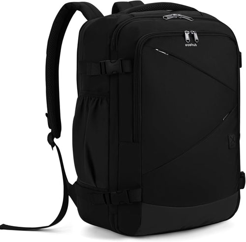 ECOHUB Carry On Travel Backpack, Expandable Airlines Personal Item Bag 18x14x8, Water Resistant 17 inch Laptop Backpack