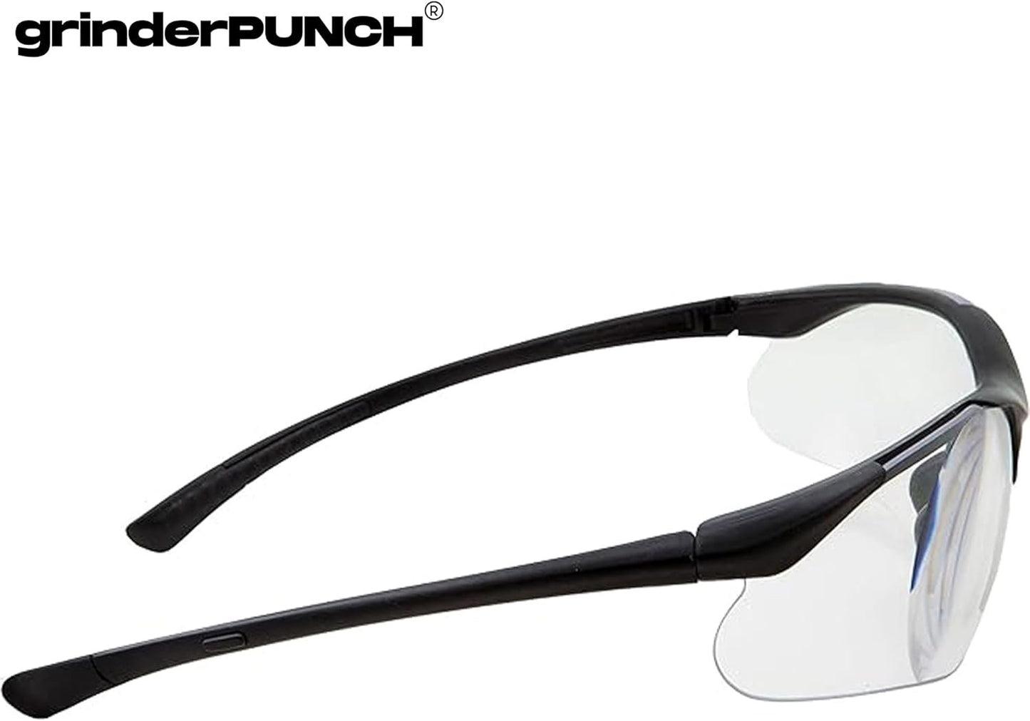 2 Pairs Bifocal Safety Glasses Clear Lens with Reading Corner - Non-Slip Rubber Grip Diopter/+3.00