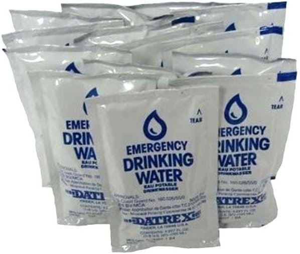 DATREX Emergency Water Pouch for Disaster or Survival, 125 ml Each (24 Pouches)