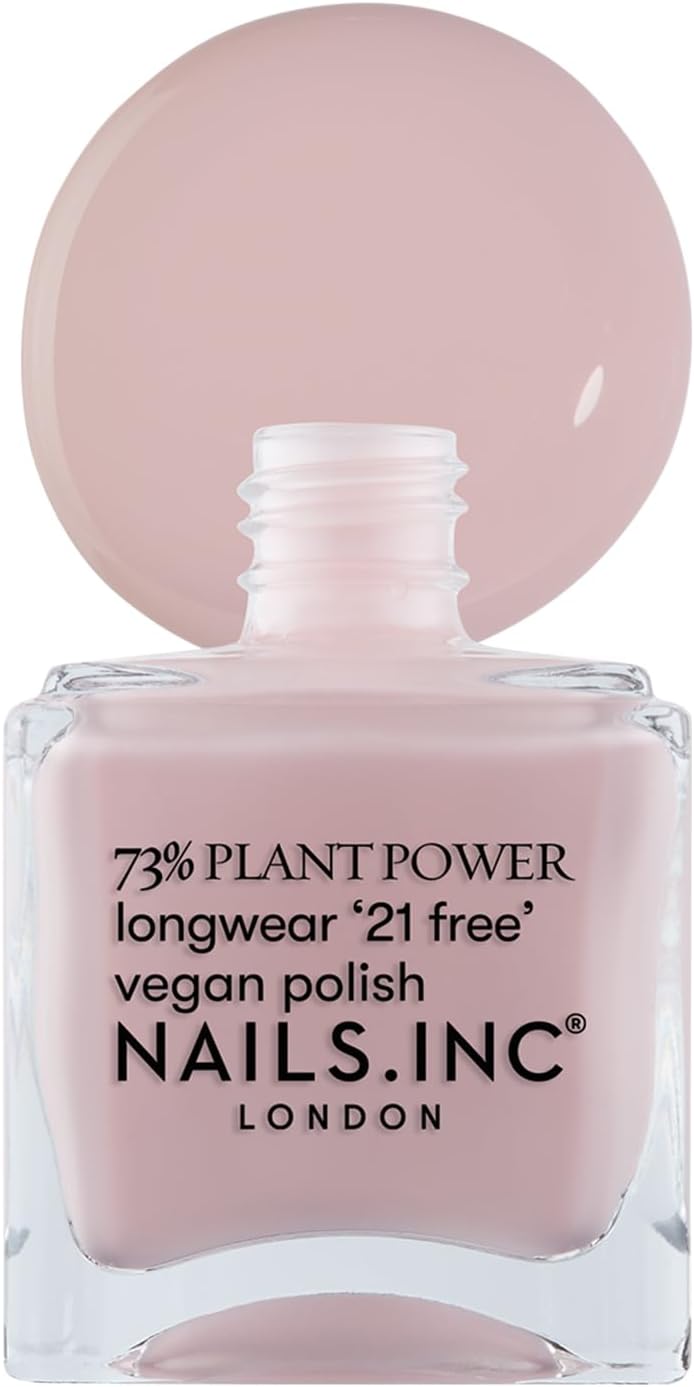 Nails Inc - Everyday Self Care Plant Power Vegan Nail Polish - 73% Plant Based, 100% Vegan & Animal Testing - Perfect Manicure, Gentle Pink - Environmentally Friendly Nail Art
