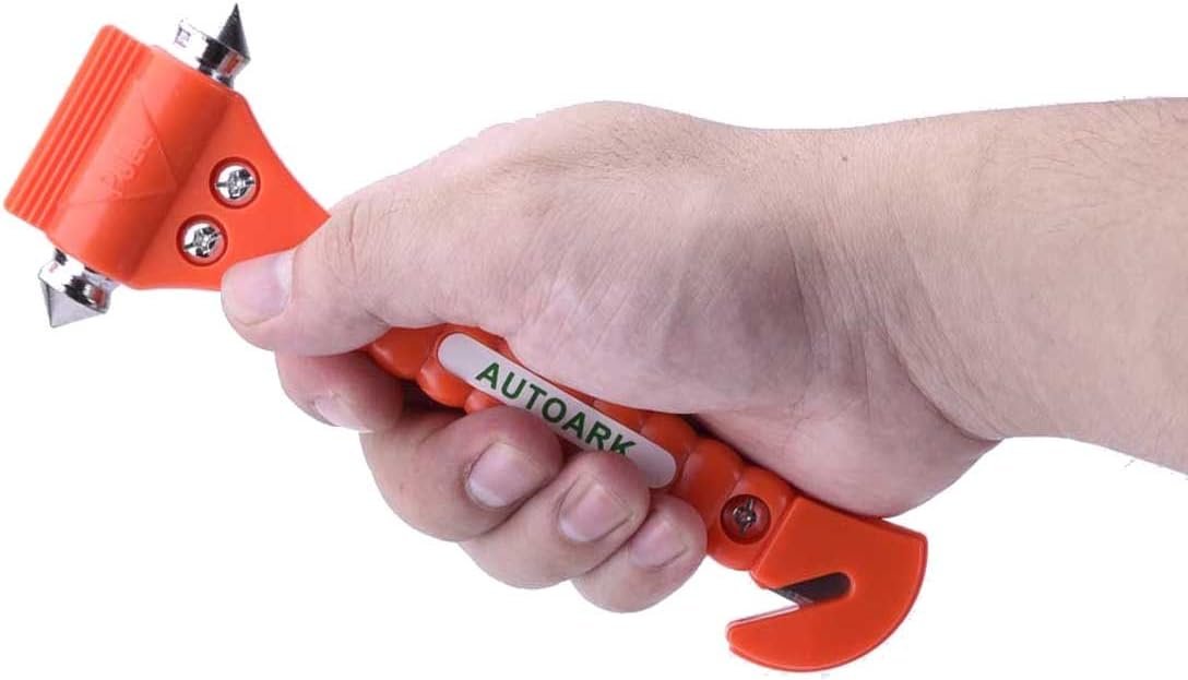 Autoark Car Safety Antiskid Hammer Seatbelt Cutter Emergency Class - Window Punch Breaker Auto Rescue Disaster Escape Life-Saving Hammer Tool,2 Pack,AZ-012