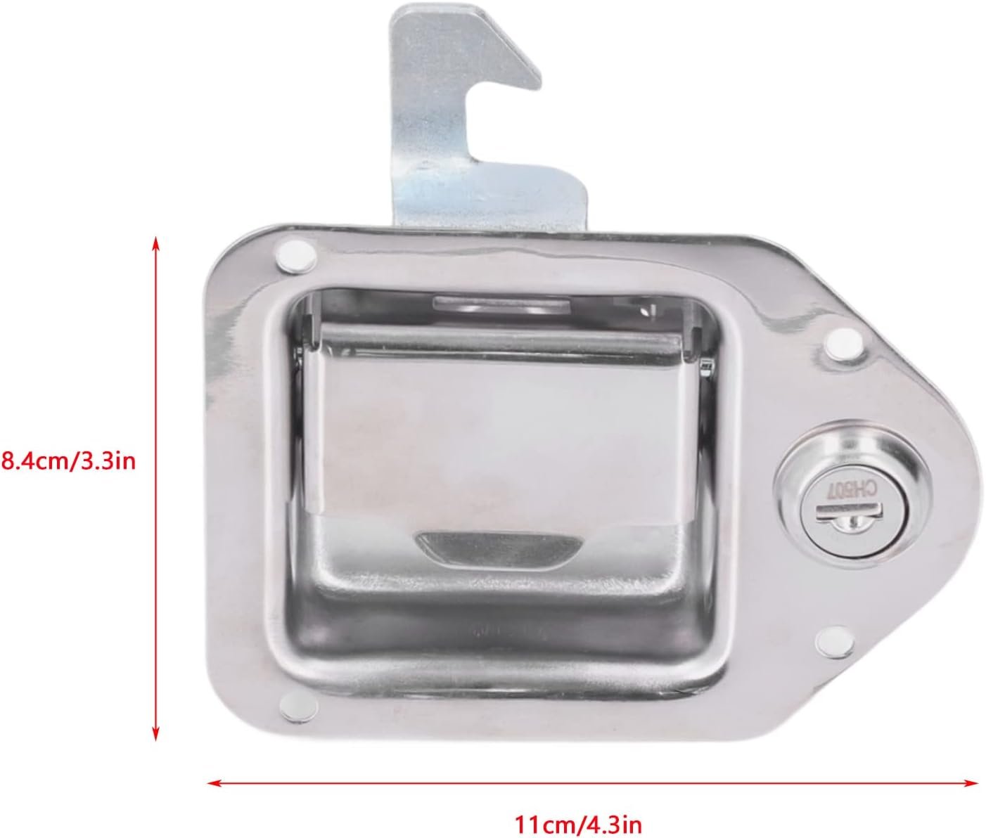 Aramox 304 Stainless Steel Tool Box Handle Latch with 2 Keys Paddle Lock, Fit for Truck RV Trailer ATV UTV, Silver