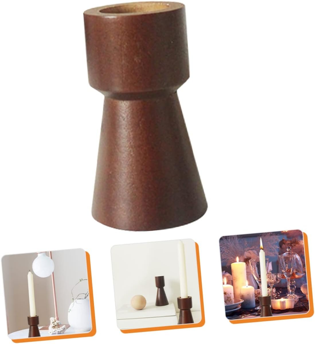 QUMIIRITY portacandele nuziali decorativo Decorazioni per matrimoni Titolare parà moderno rosa gadget casa oggettistica casa portacandele conico arredamento per la casa legno di pino Coffee