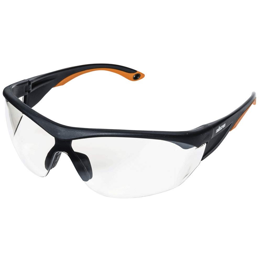 Sellstrom S71402 XM320 Safety Glasses - Indoor/Outdoor, Hard Coat, Black/Orange