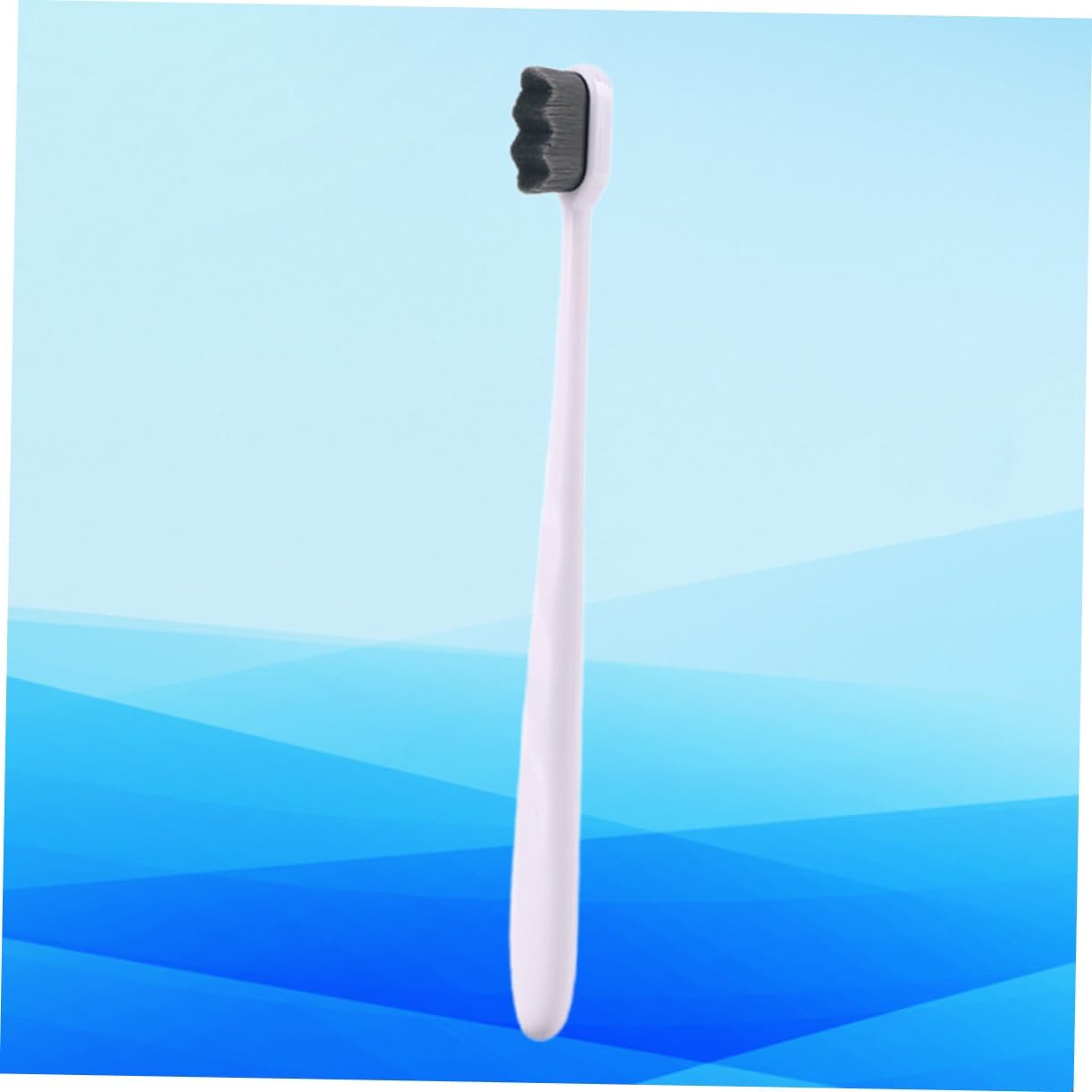 Gogogmee Daily Oral Care Tool Soft Black Hair White Handle Toothbrush Ergonomic Design Anti Grip