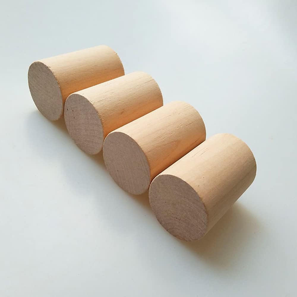 UtySty 4 Pack 2 Inch Wooden Furniture Risers Round Natural Wood Legs for Solid Feet Increase Simple DIY Extenders for Cabinets, Sofas, Tables, Chairs and Beds