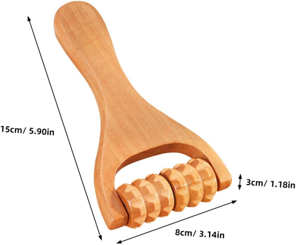 Anneome 2 Pezzi Strumento a rulli massaggi attrezzatura palestra kit palestra massaggianti attrezzo massaggiatore cervicale massaggiatori manuali per muscoli il massaggiante di legno