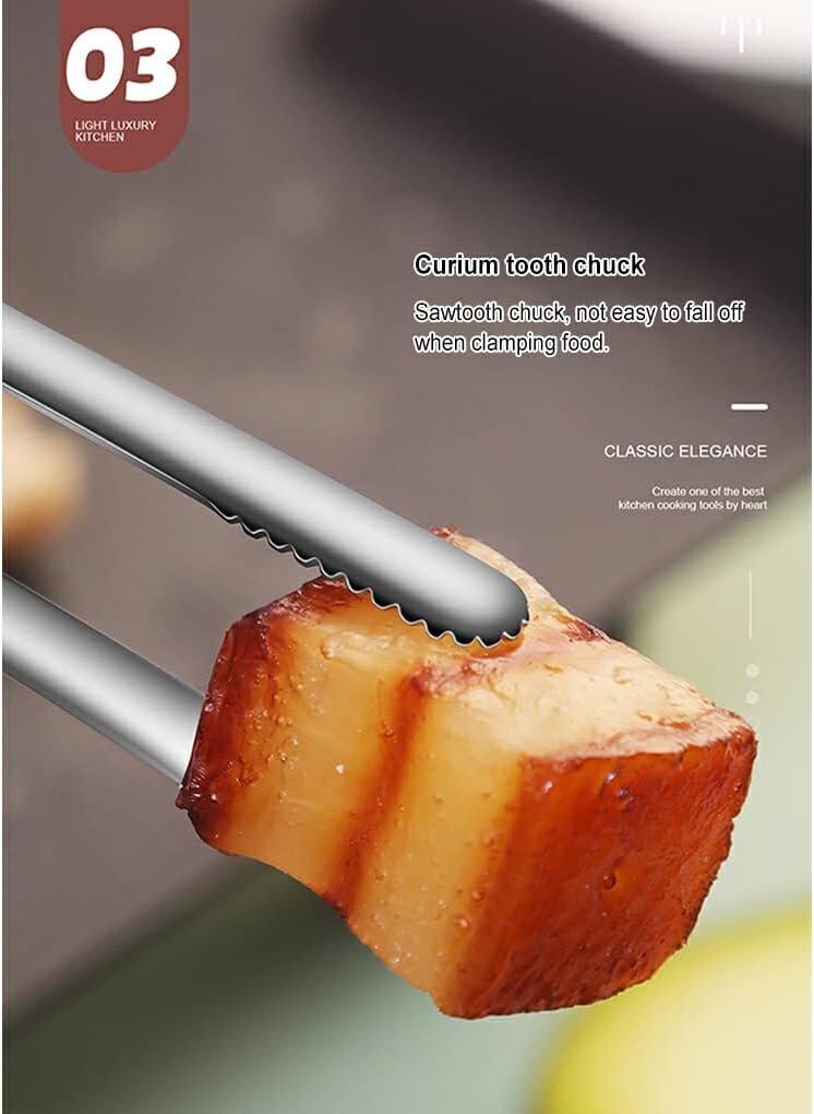 kesurpae Clip per Alimenti Morsetto per Dessert Pinza per Barbecue Utensile da Portata seghettato Gadget da Cucina Resistenza al Riscaldamento Addensare Universale, Blu