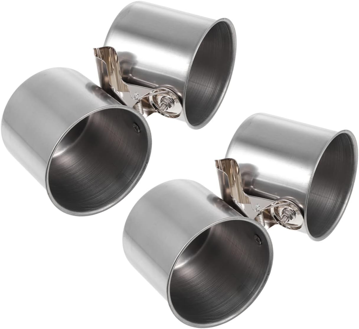 MOBUTOFU 2pcs Stainless Steel Feeder Feeders Food Food Parrot Clamp Cup Bird Feeding and Watering Utensils Bird Water Cups for Cage Parakeet Dispenser Stainless Steel Silver