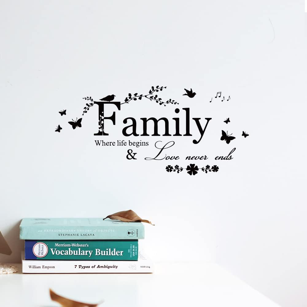 Blinggo Family Letter Quote Removable Vinyl Decal Art Mural Home Decor Wall Stickers