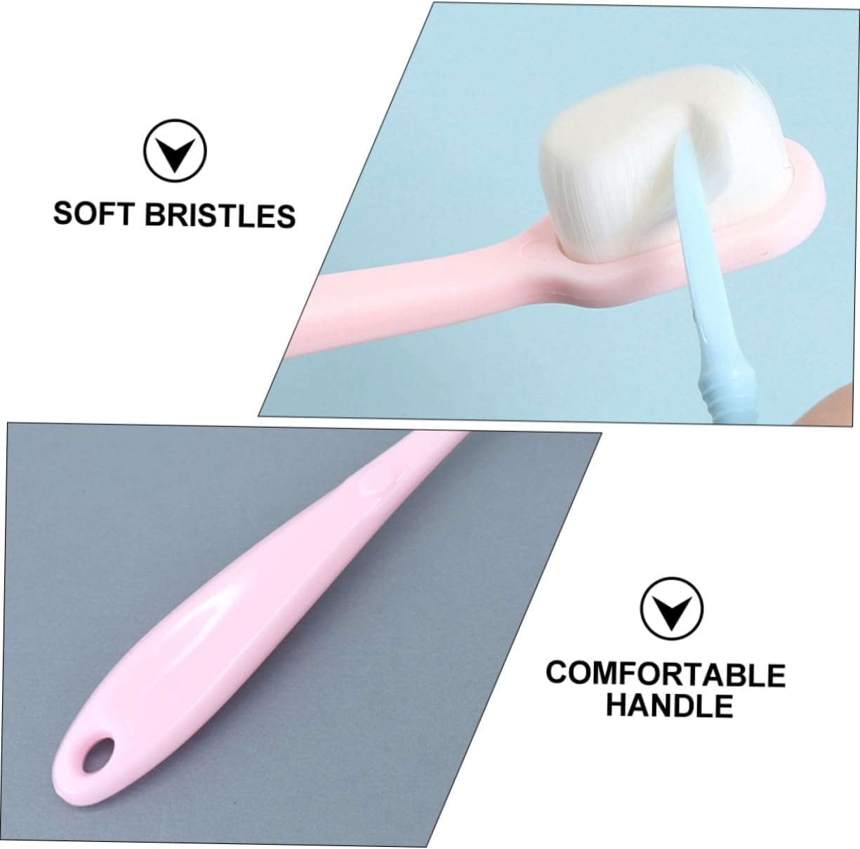 CALLARON 1set Toothbrush Soft Bristle Toothbrush for Oral Care Lightweight and Portable for Hands for Home and Travel 2pcs