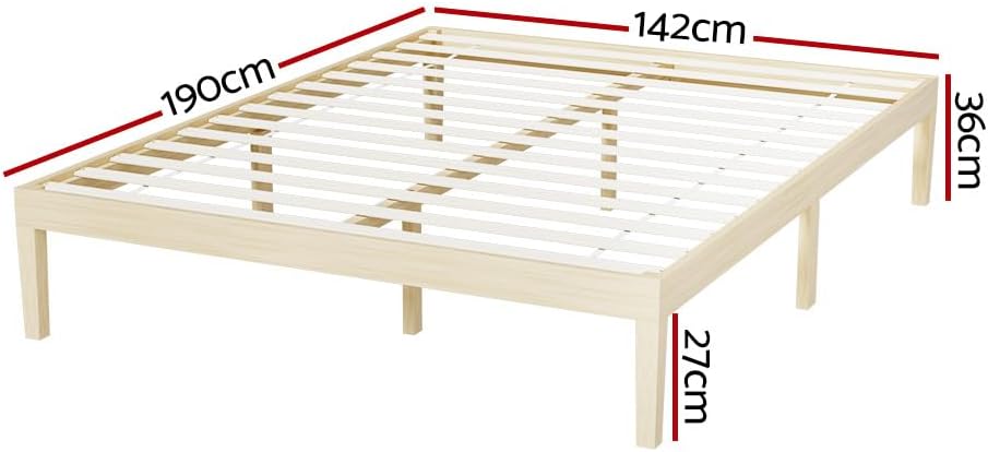 Artiss 2-in-1 2X Single Bed Frame Trundle Platform Wooden Timber Frames Beds Base Bedroom Room Decor Home Furniture for Kids, Toddler and Adult, Modern Design Fits with Standard Mattress White