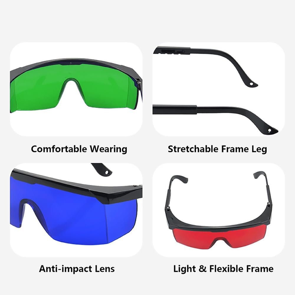 Safety Glasses for Lasers, 190nm - 540nm OD 5+ Laser Engraver Protective Goggles Eye Protection Eyewear for Work