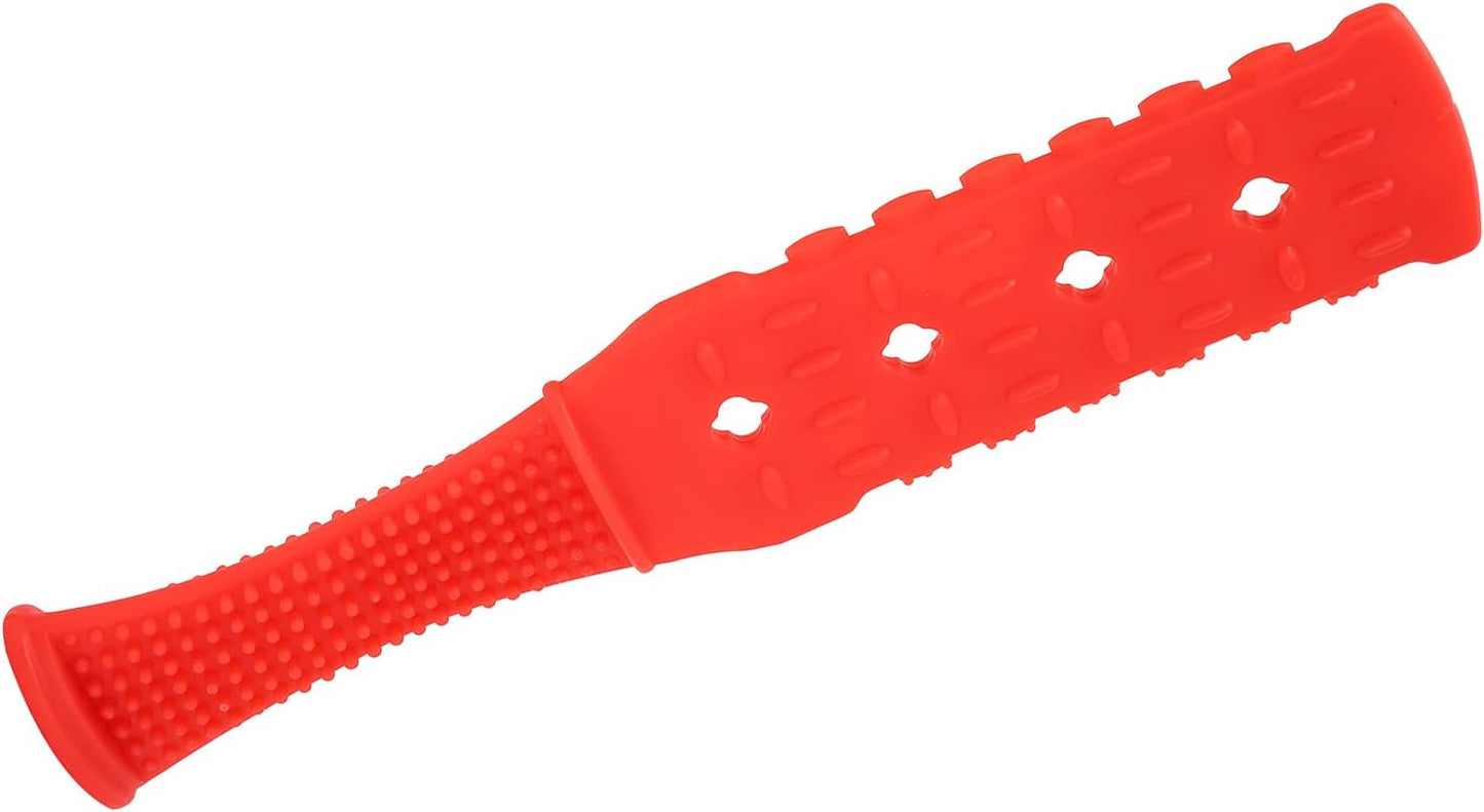 Versatile Acupoint Meridians Massage Pat Stick for Neck, Back, Waist, Legs and Head - Compact, Lightweight, 28x6 Cm Red Plastic Design