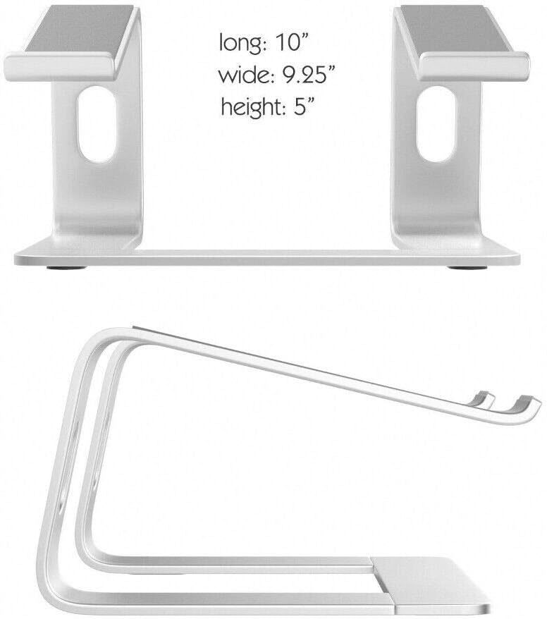 OZSTOCK Aluminium Cooling Stand Elevator Ergonomic for Laptop MacBook Ergonomic Cooling Riser with Height Adjustable, Anti-Slip Rubber Pads - Portable Detachable Computer Stand for Desk