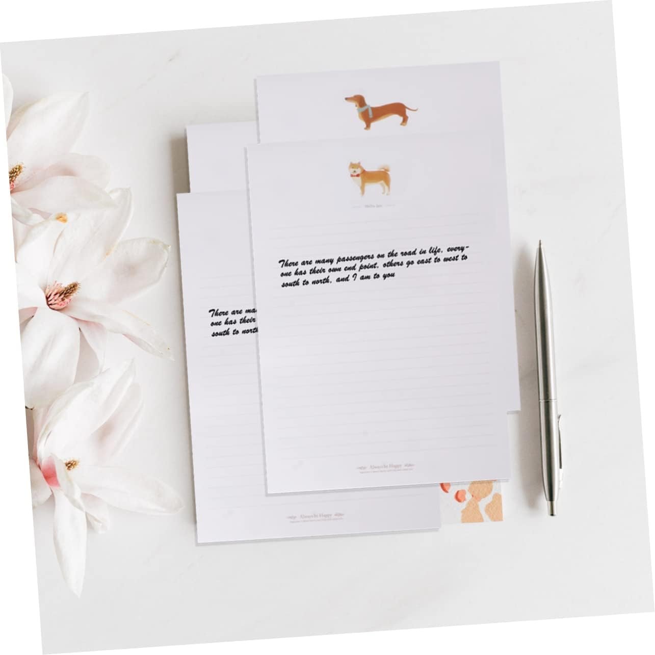 EXCEART Letter Stationery Paper 80pcs Random Cartoon Pets Pattern Dogs Writing Set Paper Note Pad