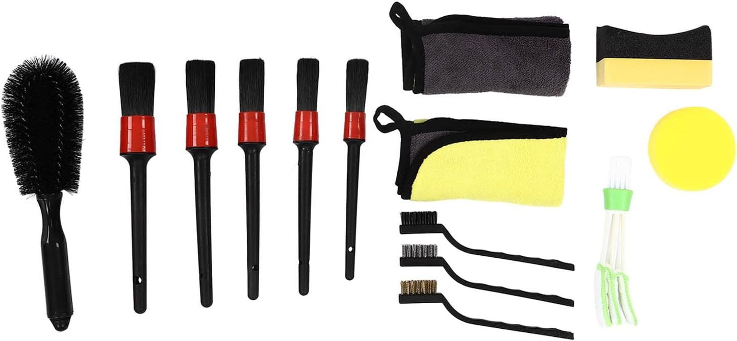 14pcs Car Detailing Brush Auto Detail Cleaning Tool Set Kit for Interior Exterior