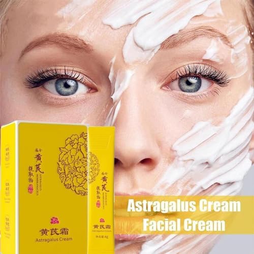 Natural Emollient Astragalus Face Cream (2 Boxes) Travel Size (4gx20 Packets) Anti-Aging Wrinkle Facial Moisturizing For Dry Rough Sensitive Dry All Skin.