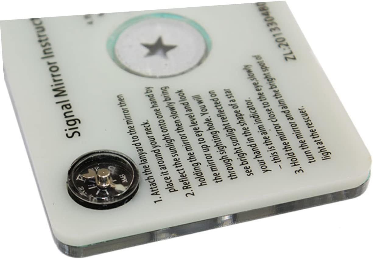 KOMBIUDA Signal Mirror Field Accessory Reflector Mirror Small Mirror Multi-Function Mirror Survival Mirror