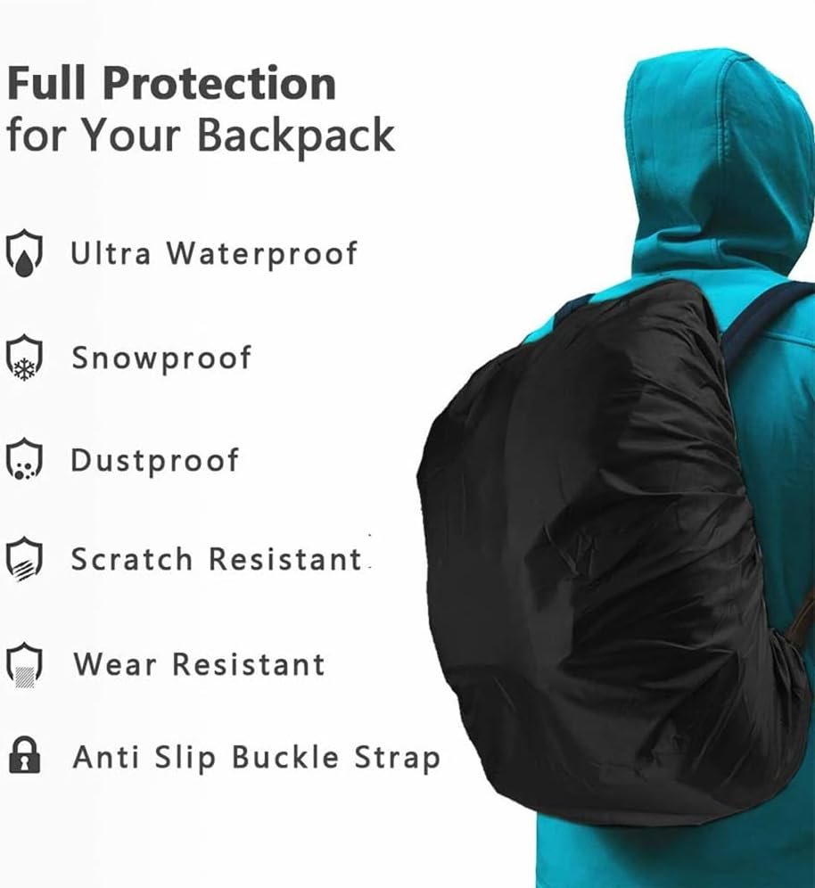 35L Travel Backpack Rain Cover Hiking Bag WaterProof Dust Rain Outdoor Rucksack