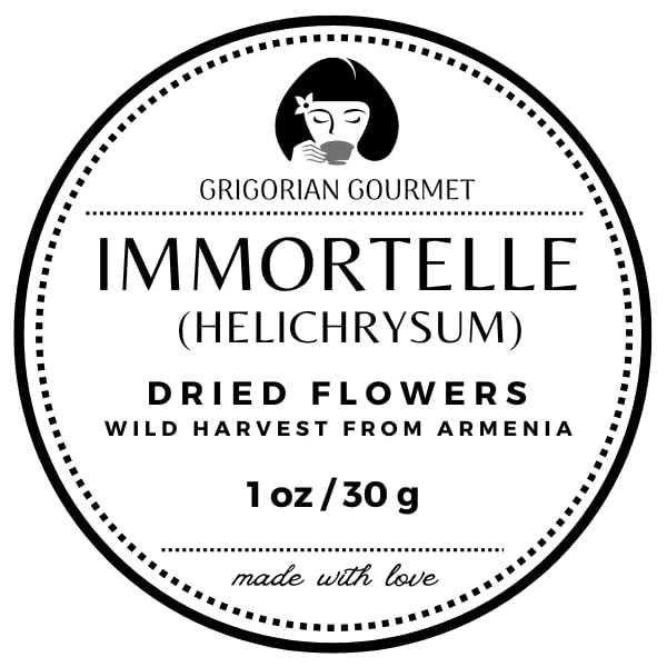 Immortelle (Helichrysum Pallasii) 1 OZ (30g) Loose Herbal Tea | Wild-Harvested from the Mountains of Armenia | Natural Detox, Anti-Aging, and Wellness Support | Relaxation & Vitality