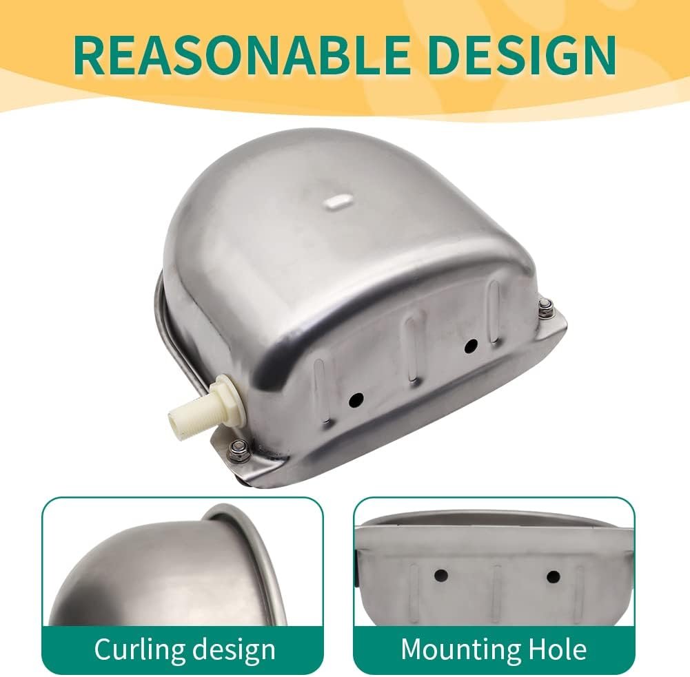 Lucky Farm Automatic Cattle Waterer Horse Sheep Goat Pig Dog Water Trough 4 in1 Livestock Watering Equipment (Water Bowl& Pipe &Adaptor &Mounting Screws)