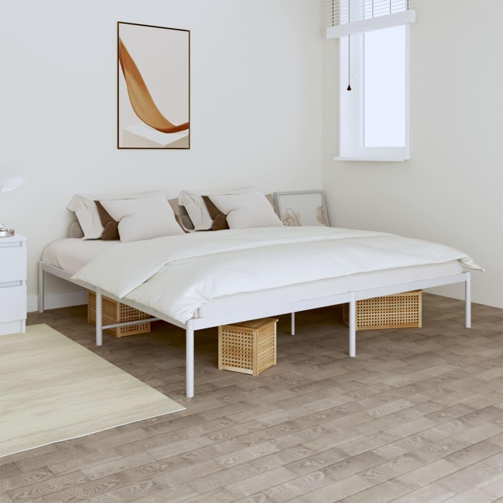 TALCUS Set di mobili - Struttura letto in metallo bianco 200x200 cm