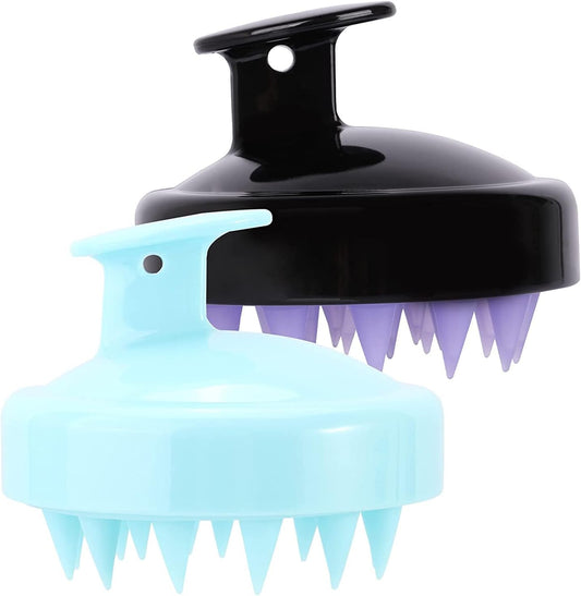 2 Pcs Hair Shampoo Brush Scalp Scrubber Shower Head Care Massager for Washing Dandruff Remove Hair Growth for Women, Men, Pets