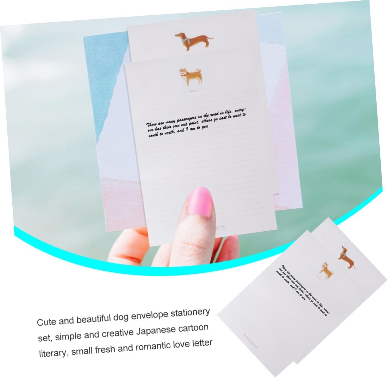 EXCEART Letter Stationery Paper 80pcs Random Cartoon Pets Pattern Dogs Writing Set Paper Note Pad