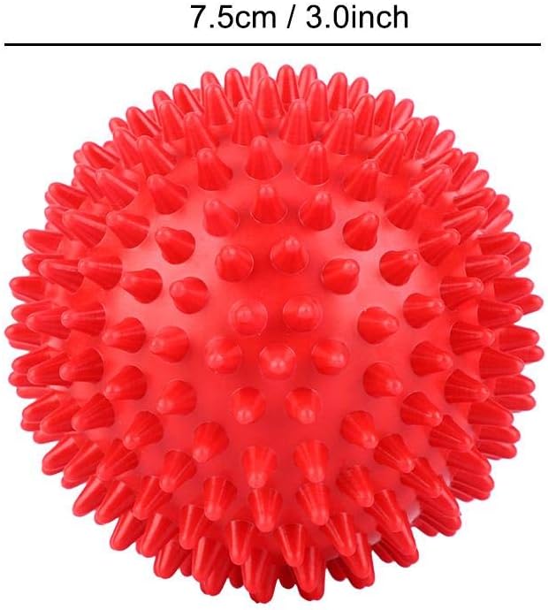 Finger Relax Massage Balls, Durable Plastic Trigger Point Massager, Roller Spiky Balls Fitness Tool 7.5cm/9cm(Red 7.5cm)