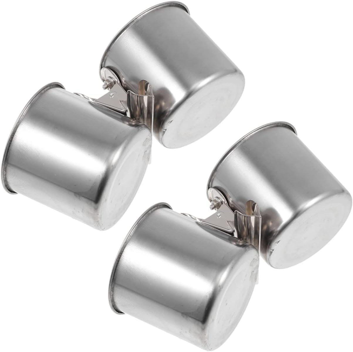MOBUTOFU 2pcs Stainless Steel Feeder Feeders Food Food Parrot Clamp Cup Bird Feeding and Watering Utensils Bird Water Cups for Cage Parakeet Dispenser Stainless Steel Silver