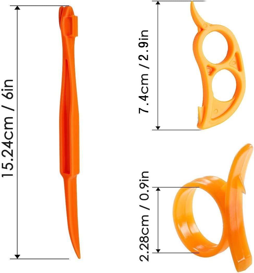 Cosmer Orange Citrus Peelers, Plastic, Easy Slicer, Cutter, Peeler, Remover, Opener, Kitchen Accessories, Knife, Cooking Tool, Kitchen Gadgets (Set A)