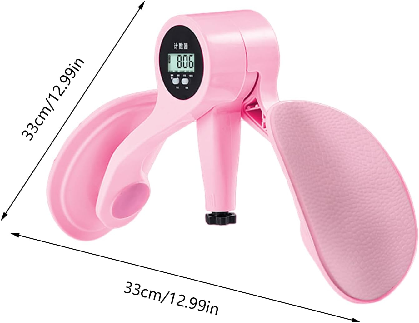 Pelvic Floor Trainer, Adjustable Thigh Exerciser, 12.99x12.99x4.33 Inches Digital Counter Fitness Device, Muscle Strengthening Gear, Womens Home, Workout for Rehab, Yoga, Balance